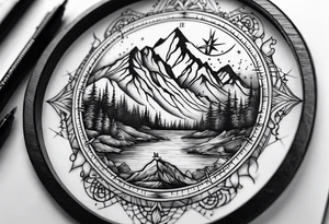mountains sea 
music compass tattoo idea