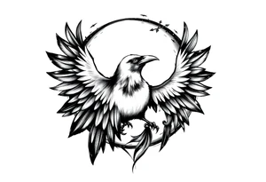 a circular crow tattoo tattoo idea