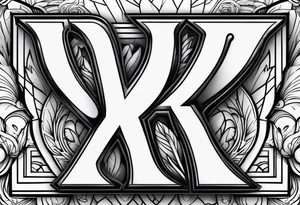 Letters Y and R tattoo idea
