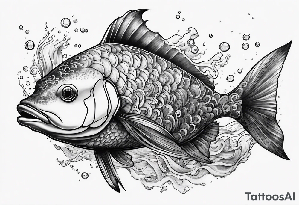 horizontal underwater ocean tattoo idea