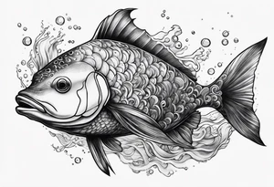 horizontal underwater ocean tattoo idea