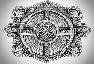 viking runes and knots tattoo idea