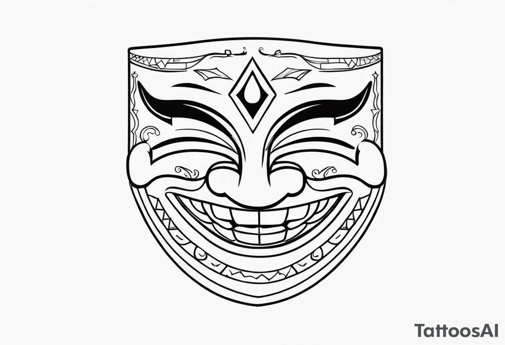 Laughing mask tattoo idea