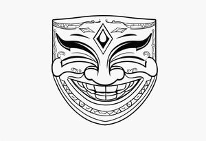 Laughing mask tattoo idea