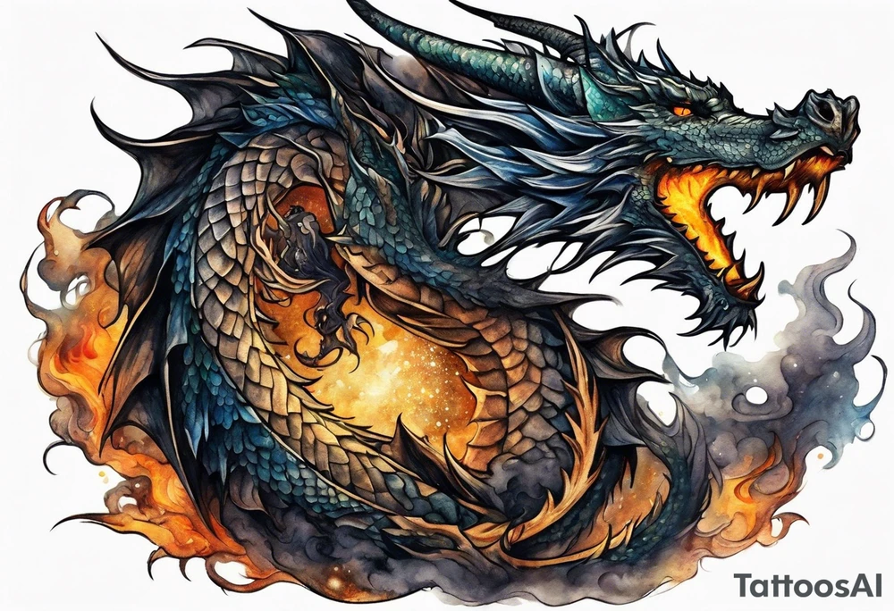 dark sun dragon king tattoo idea