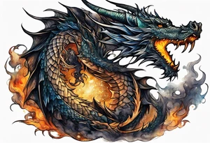 dark sun dragon king tattoo idea