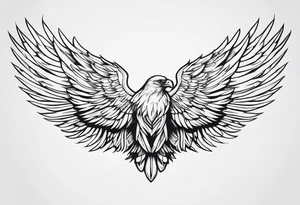 condor wings spread across shoulders tattoo idea