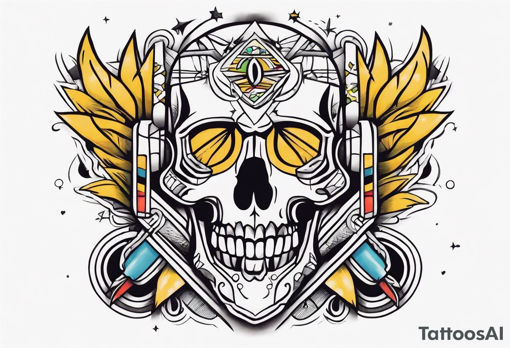 Rock a billy arm sleeve tattoo idea