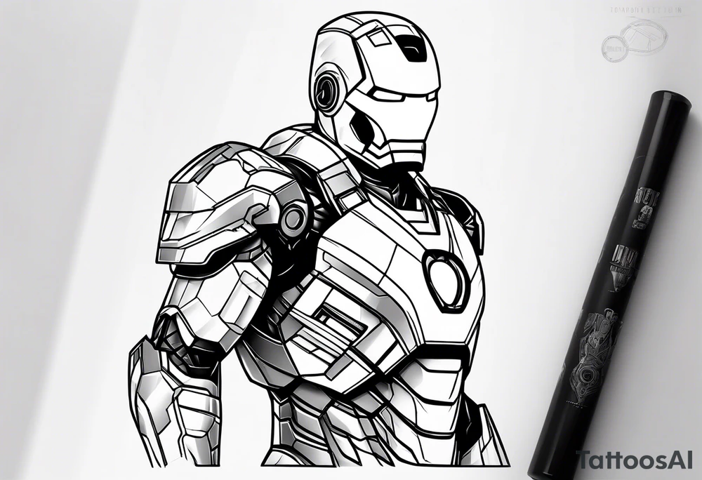 iron man side vieuw tattoo idea