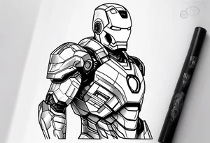 iron man side vieuw tattoo idea