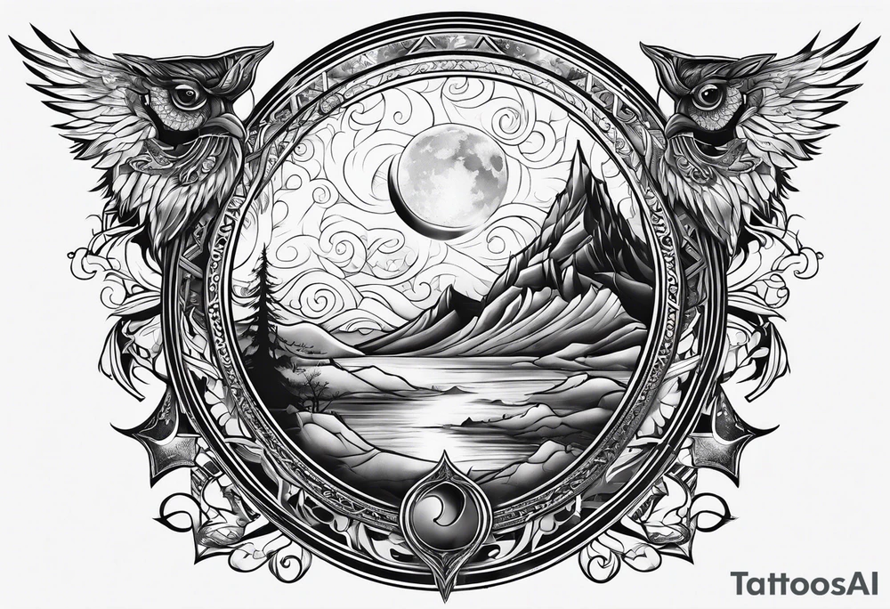 Norse mythology tattoo symbolizing the night tattoo idea