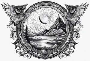 Norse mythology tattoo symbolizing the night tattoo idea