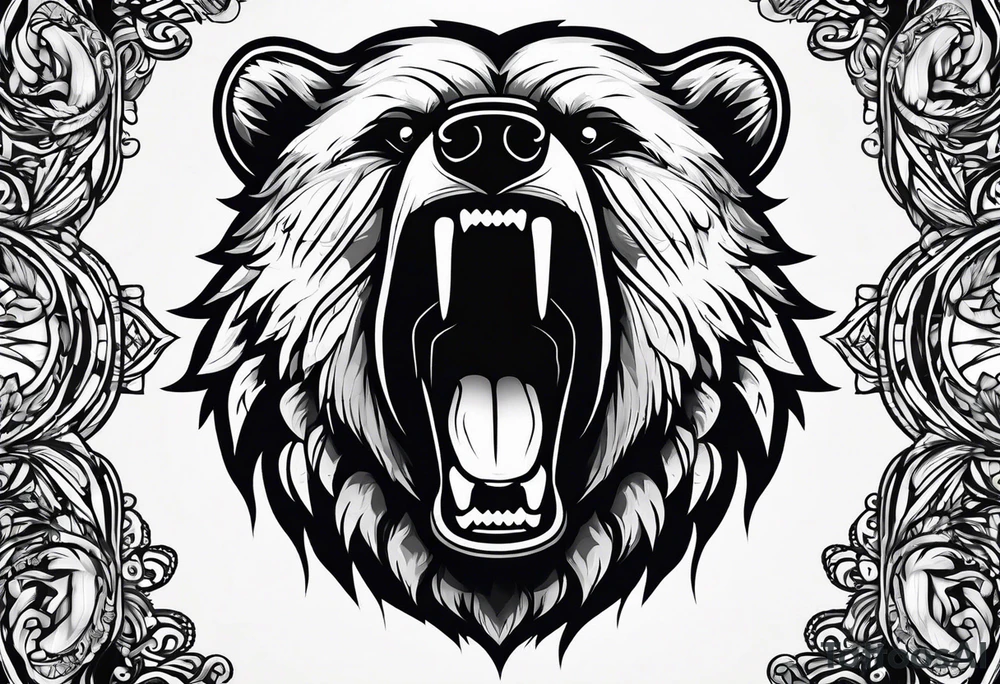 angry bear tattoo idea