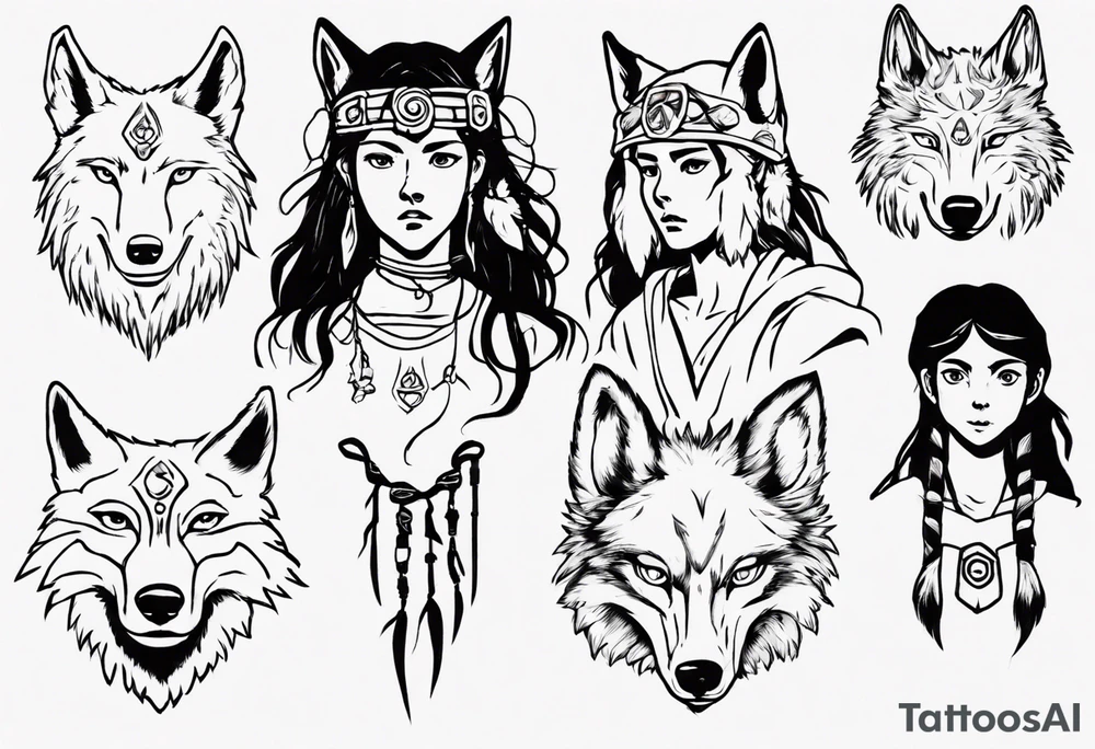 Princess mononoke wolf girl tattoo idea