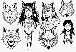 Princess mononoke wolf girl tattoo idea