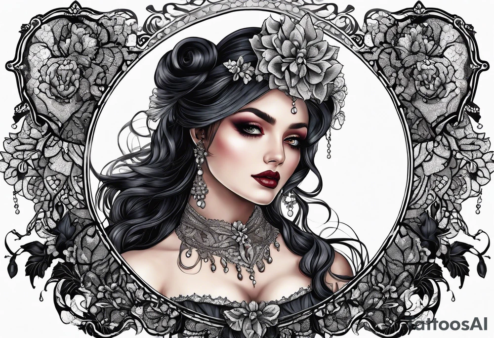 Victorian goth, lace tattoo idea
