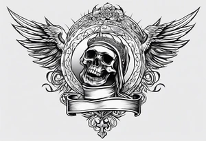 Pain, discipline and catholic religion tattoo idea