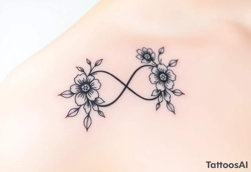 July December January birth flower infinity sign jayden maya tattoo idea