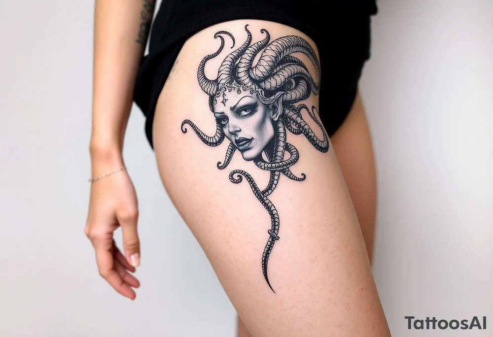 Big headed Medusa tattoo idea