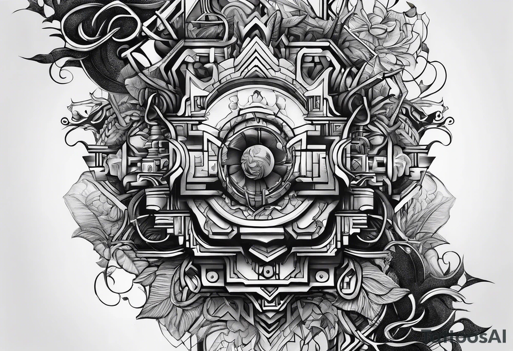 Circuits branching out from a puzzle piece tattoo idea