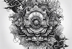 Circuits branching out from a puzzle piece tattoo idea