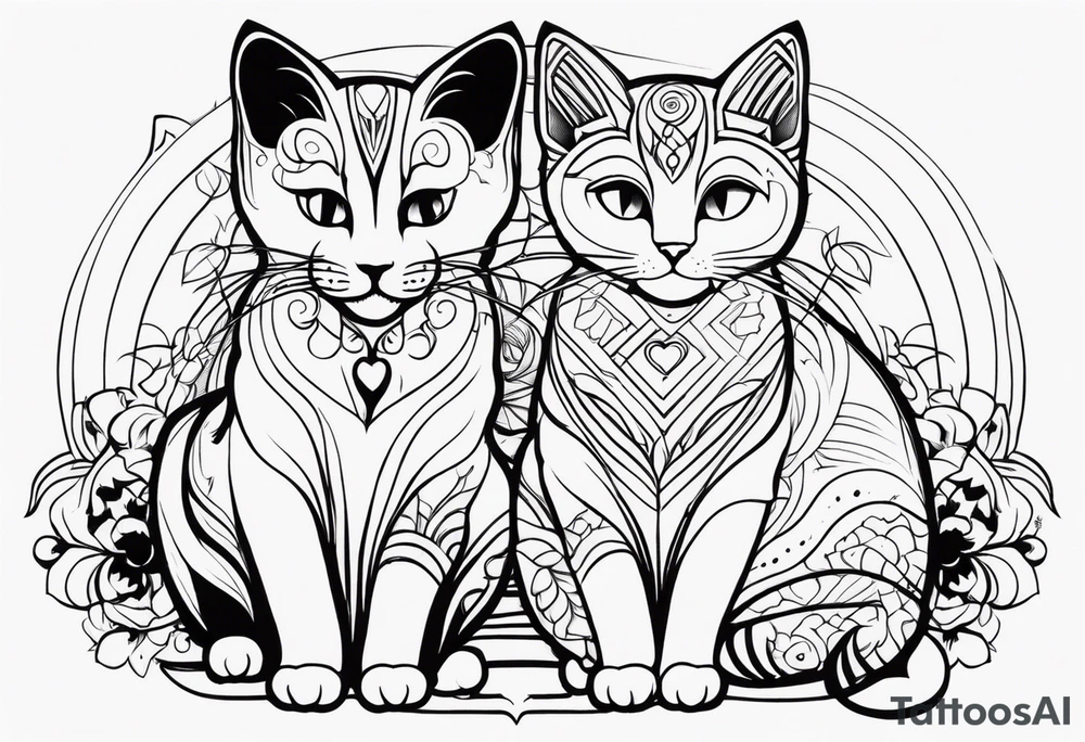 CAT LOVE tattoo idea