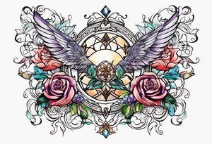 Feminine chest piece tattoo idea