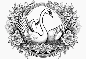Russian folklore based white swan princess tattoo idea