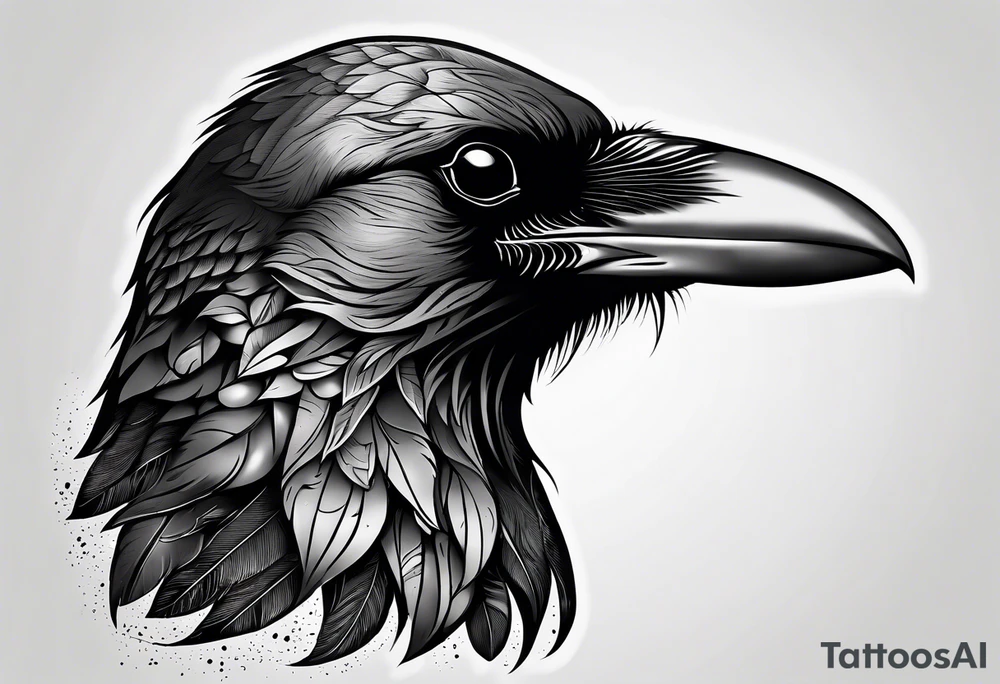 head of a crow tattoo idea