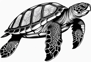Hawaiian sea turtle tattoo idea