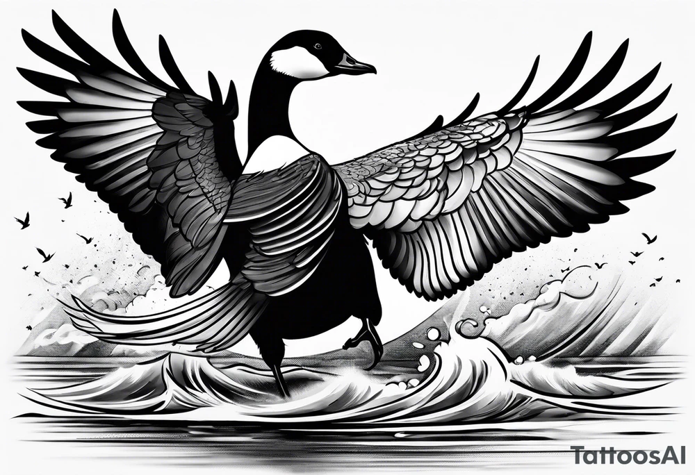 canadian goose fighting tattoo idea