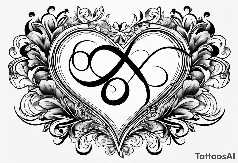 Infinity symbol with heart for couples tattoo idea