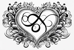 Infinity symbol with heart for couples tattoo idea