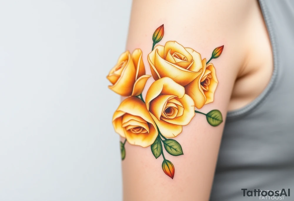 Yellow roses tattoo idea