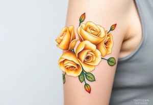 Yellow roses tattoo idea