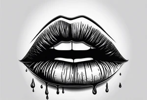 lips dripping wet tattoo idea