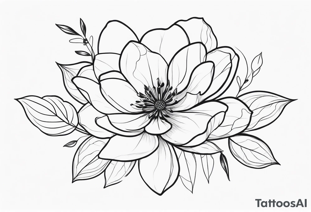 fine line  flowers tattoo idea