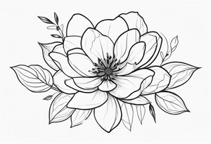 fine line  flowers tattoo idea