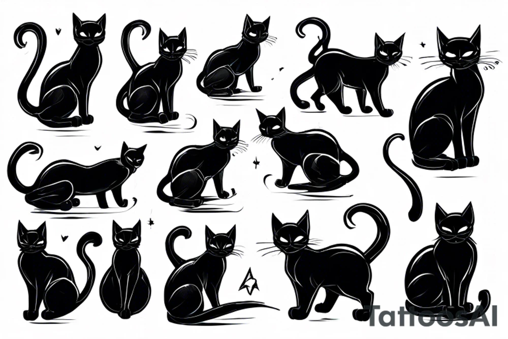 black cat tattoo idea