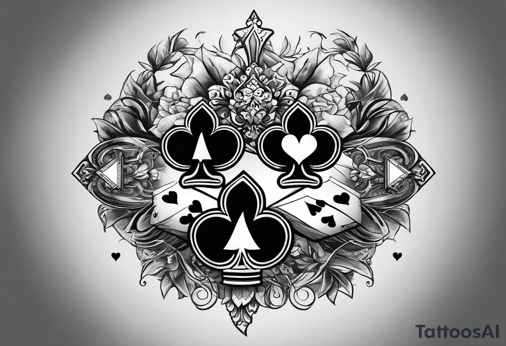 8 aces, overlapping in a row, first two faded/broken aces of hearts, like the one i favourited first, but with first two aces broken or worn tattoo idea