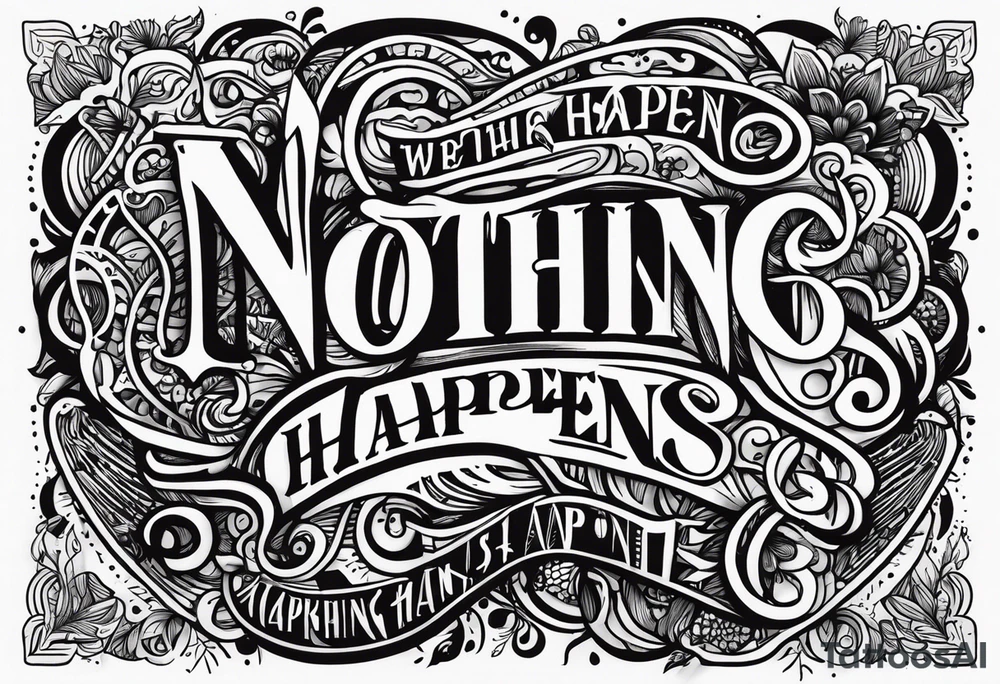 The words
Nothing Happens tattoo idea