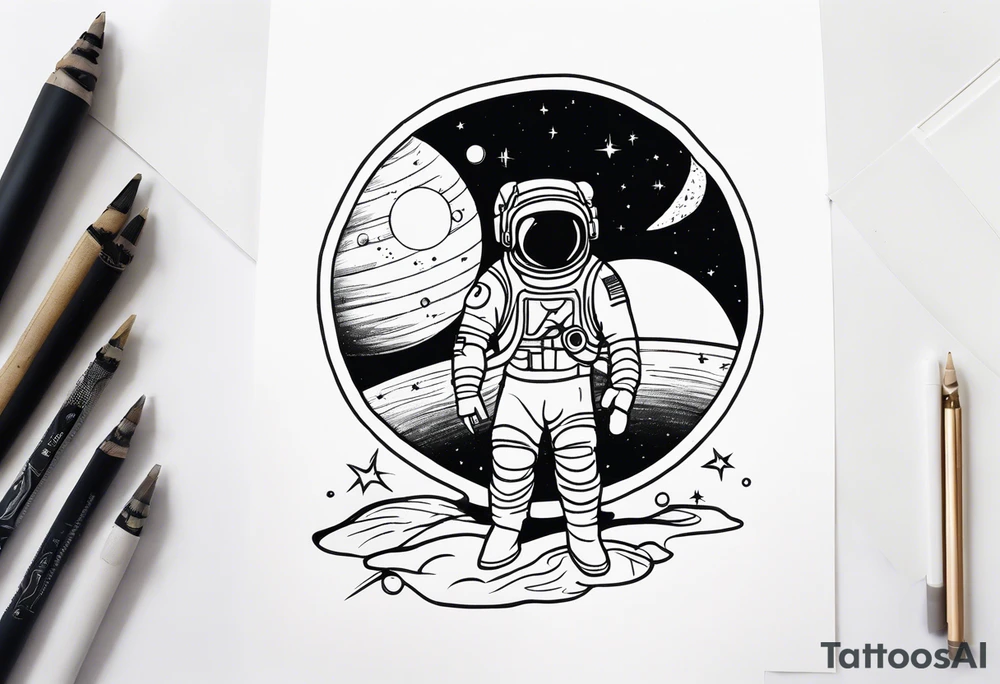 Space wanderer tattoo idea