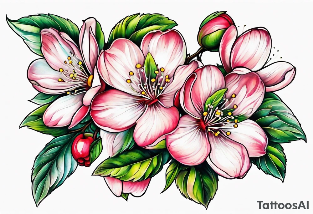 Apple blossom tattoo idea