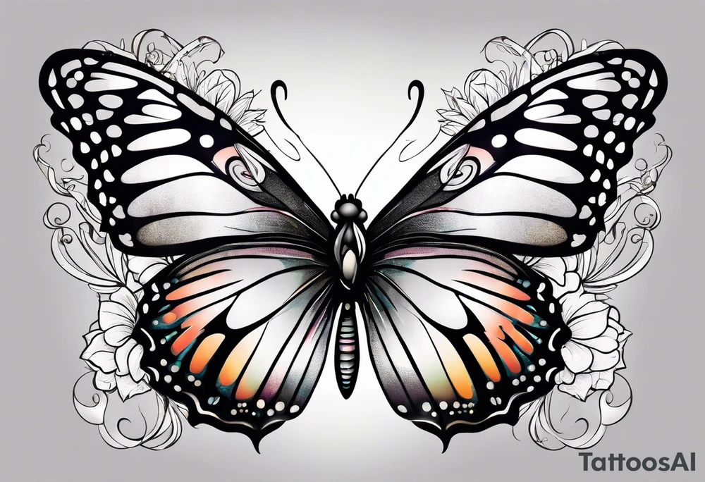 animal butterfly , flower tattoo idea