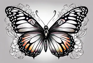 animal butterfly , flower tattoo idea