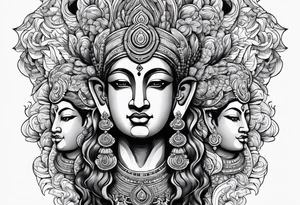 Brahma with three heads tattoo idea