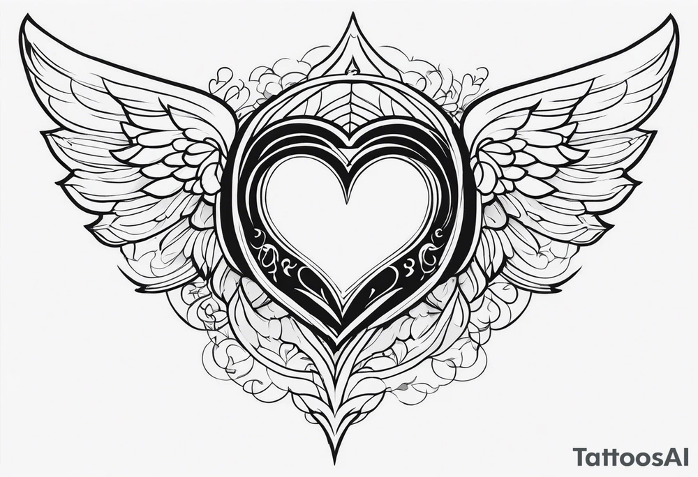 Y2K angel heart with wings simple but sexy tattoo idea