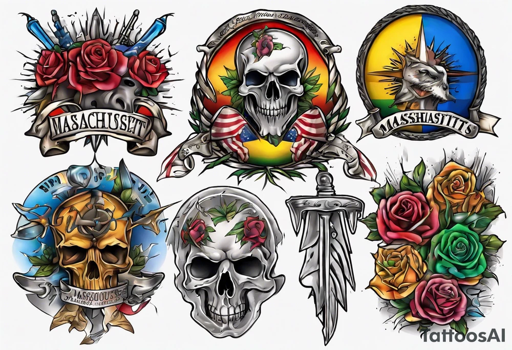 Massachusetts pride colors tattoo idea