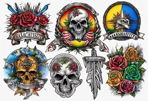 Massachusetts pride colors tattoo idea