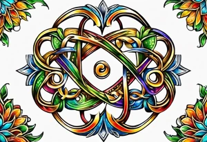 Infinity symbol with autism colored border tattoo idea